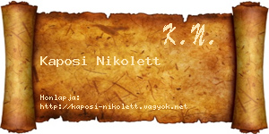 Kaposi Nikolett névjegykártya