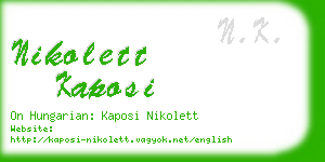 nikolett kaposi business card